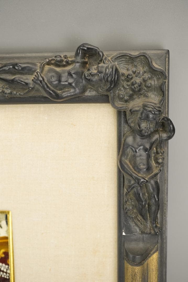 玉之内満雄　1994年作　「デルフトタイルの前のさくらんぼ」　油絵　真作保証