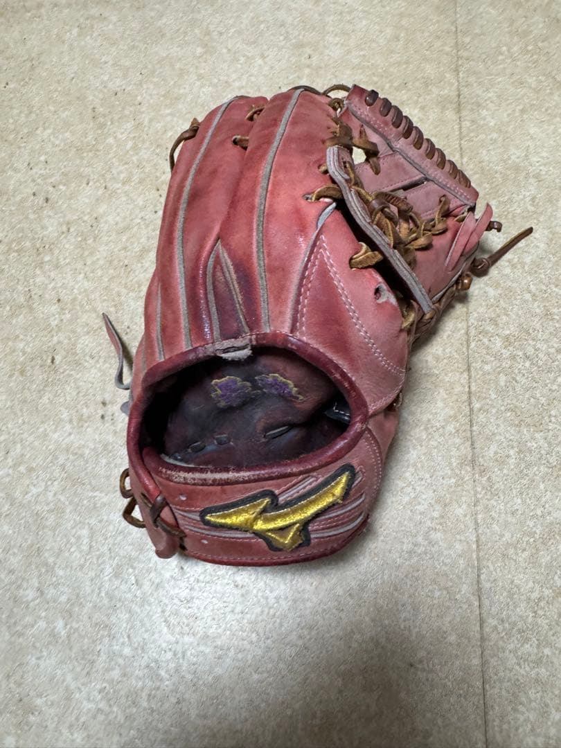 ミズノHAGA Japan日本製 赤 硬式グローブ