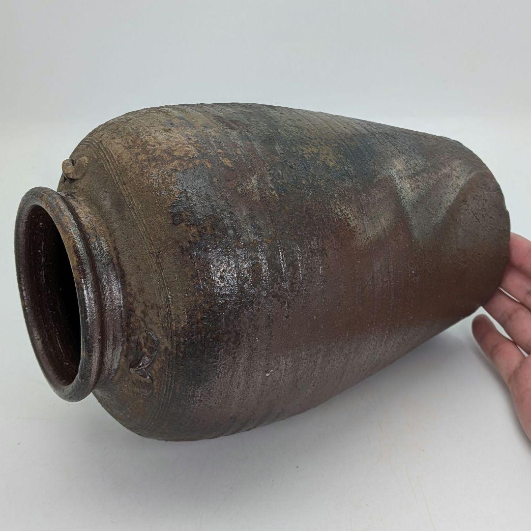 備前焼 三耳壺 三耳壷 花器 フラワーベース つぼ 花瓶 花生 花入 金彩