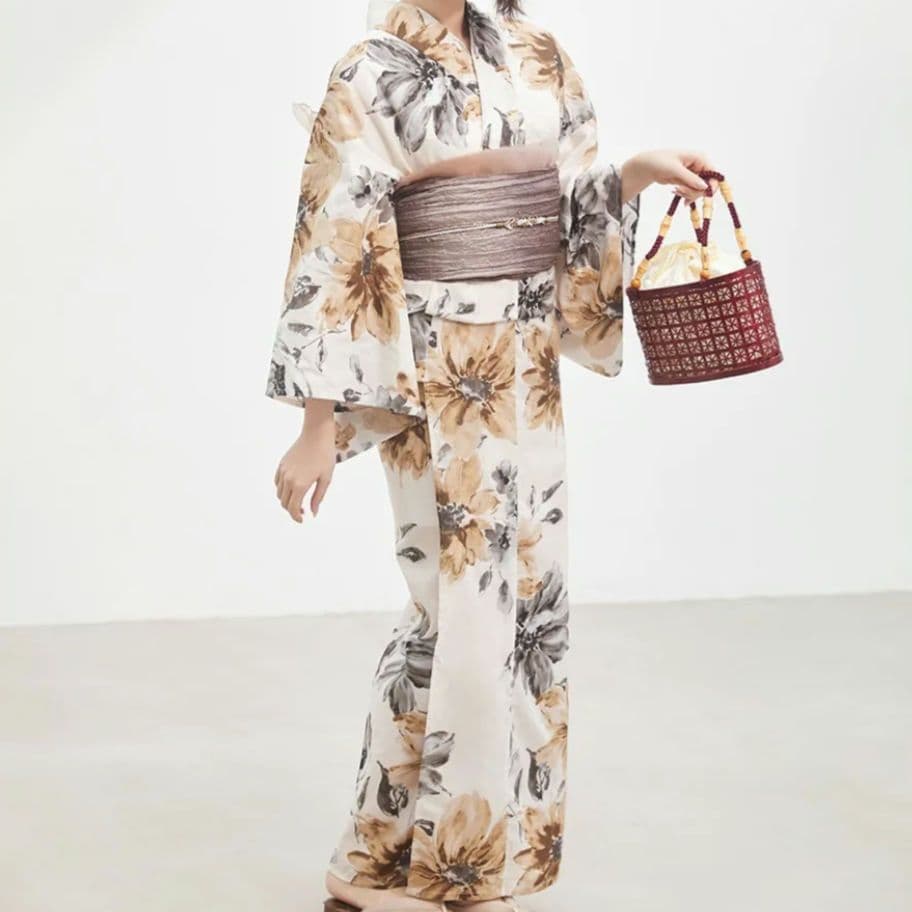 Sugar nine 陽彩向日葵の水彩浴衣 浴衣3点セット（浴衣・帯・下駄）