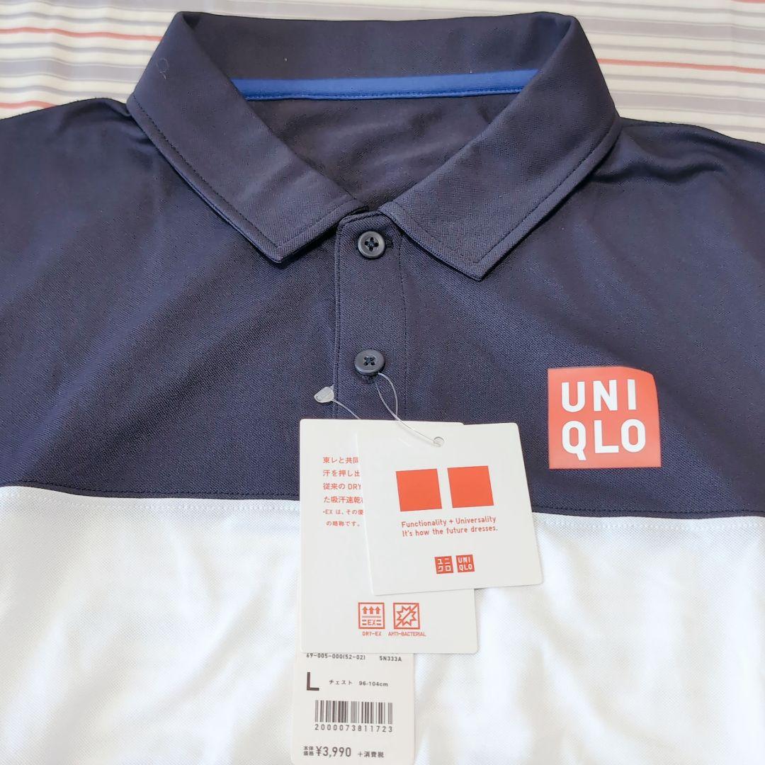 ユニクロ 錦織圭 2015全仏ゲームポロ プラクティスシャツ L