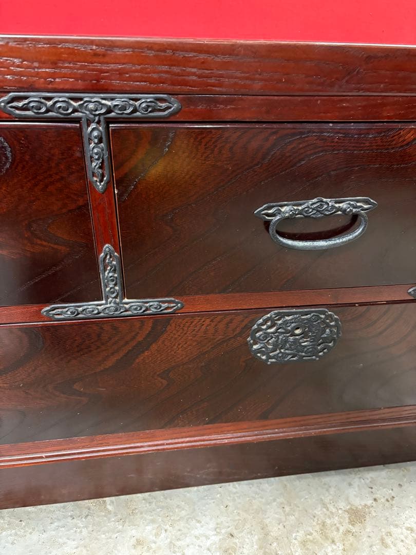 きゃら　筑後民芸　和箪笥　チェスト　欅材　和モダン