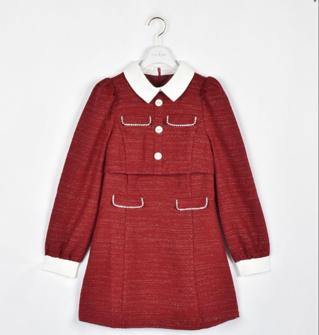 evelyn エブリン ツイードミニフレアワンピース