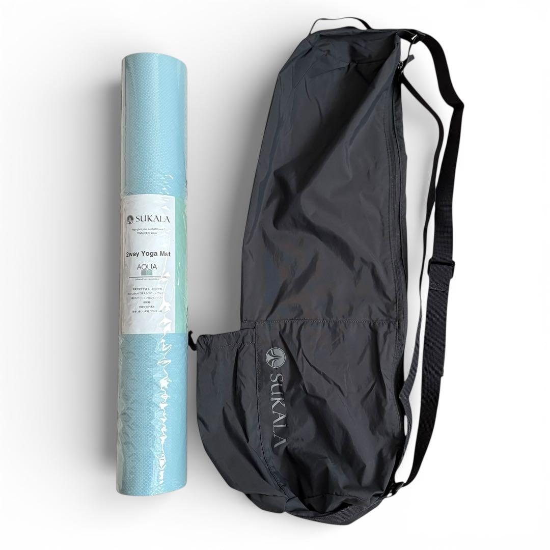 新品未使用　SUKALA リバーシブルヨガマット アクア 収納バッグ付き