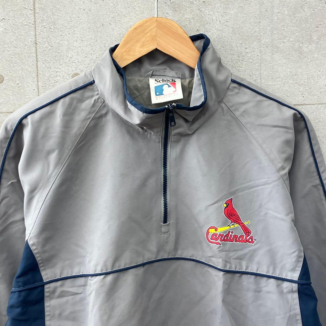 MLB カージナルス ハーフジップ プルオーバー ジャケット アノラック 灰
