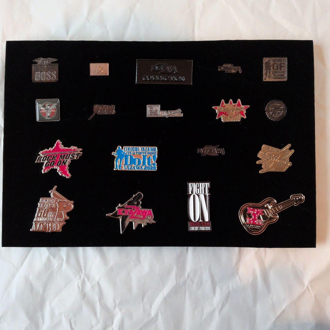 ひろ　矢沢永吉さん　ピンバッチ１８個　ケ−ス入り 未使用に近い　最終値下げ