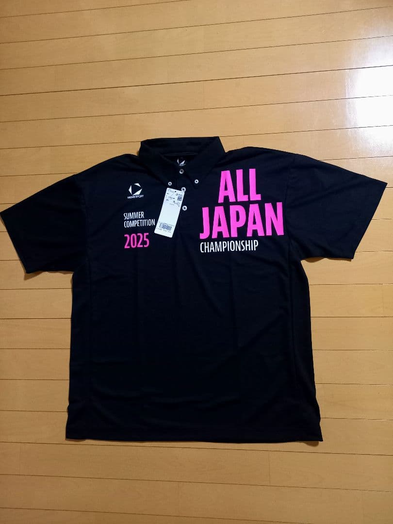 ビッグサイズ！2025年、中国総体インターハイ デサントポロシャツ、2XO黒国体