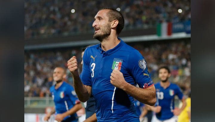 イタリア代表　ジョルジョ・キエッリーニ　直筆サイン入り支給品ユニフォーム