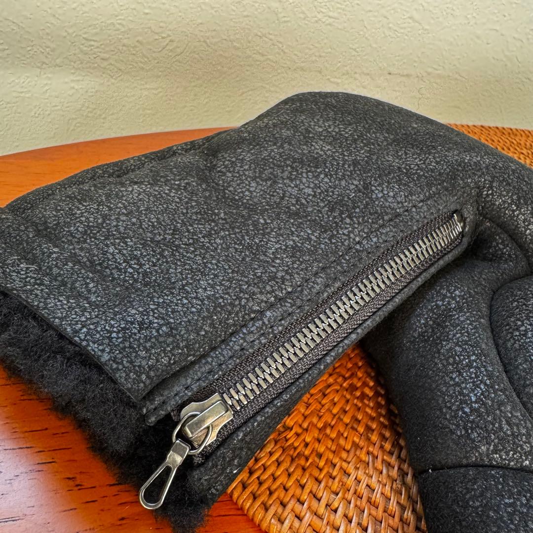 【ユリウスJULIUS ラムレザーボアジップグローブ 】