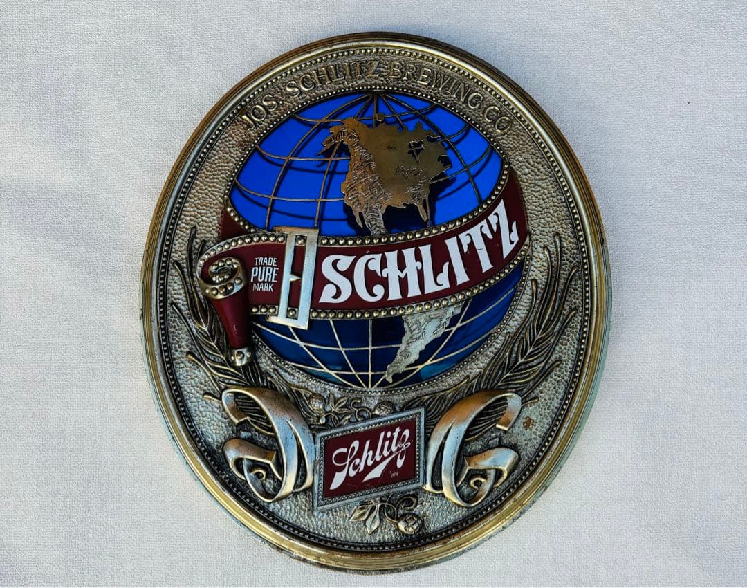 激レア ビンテージ SCHLITZ 看板 1977年 プラスチック販促店舗