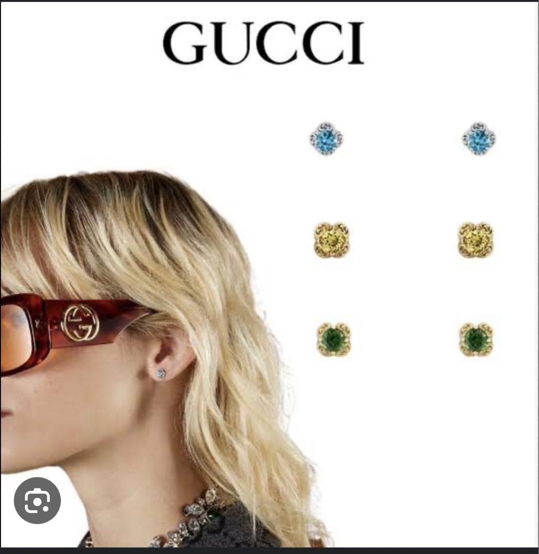 GUCCI インターロッキングピアス　K18