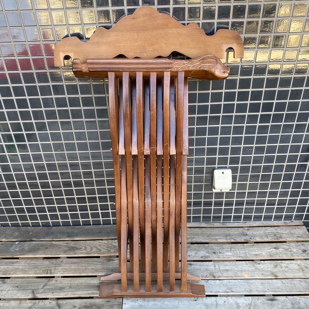 A.イタリア サボナローラチェア ヴィンテージ 折りたたみ 木彫り 家具