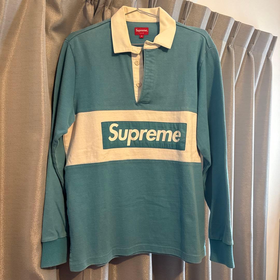 supreme rugby shirt ラグビー　ブルー
