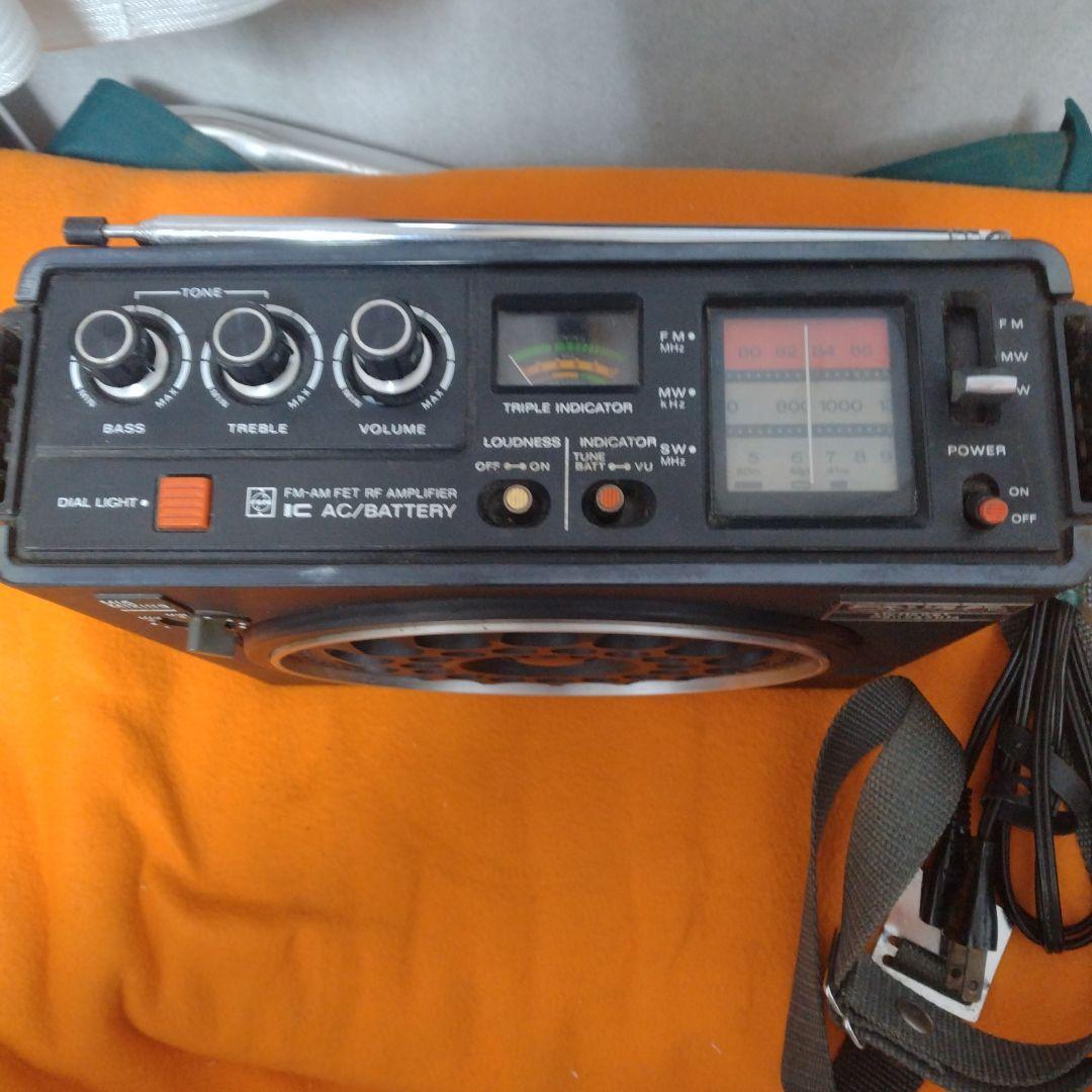 【動作します】ナショナル　クーガー　3バンドラジオ　RF-888 電源コード付