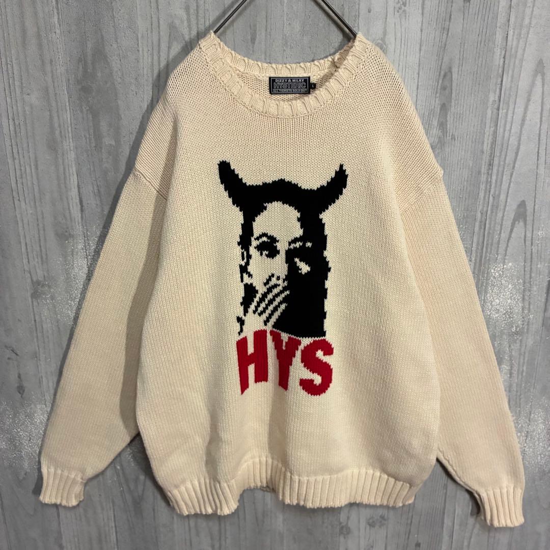 【最高デザイン】ヒステリックグラマー　デビルガールロゴ　コットンニット　L