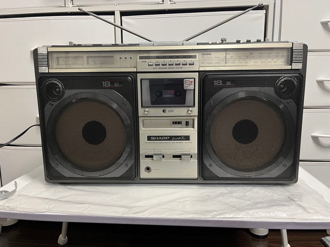 再生確認シャープ SHARP ラジオ付ステレオテープレコーダー GF-505SB