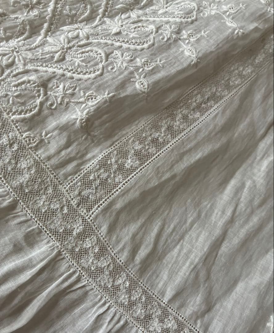 豪華*美しい手刺繍フランスアンティーク*スカート*手刺繍*アンティークレース