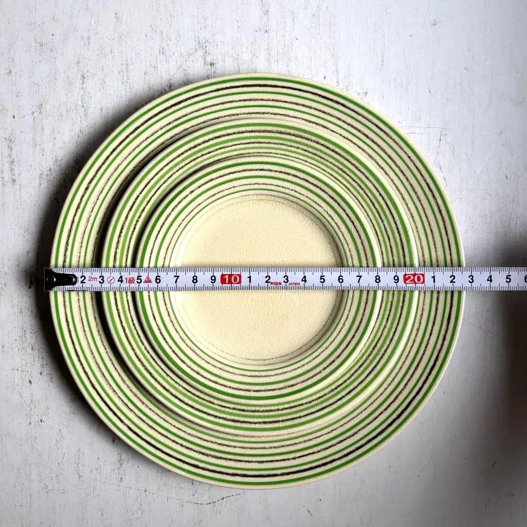 845 英国 アンティーク スージークーパー プレート3点組 クレヨンライン