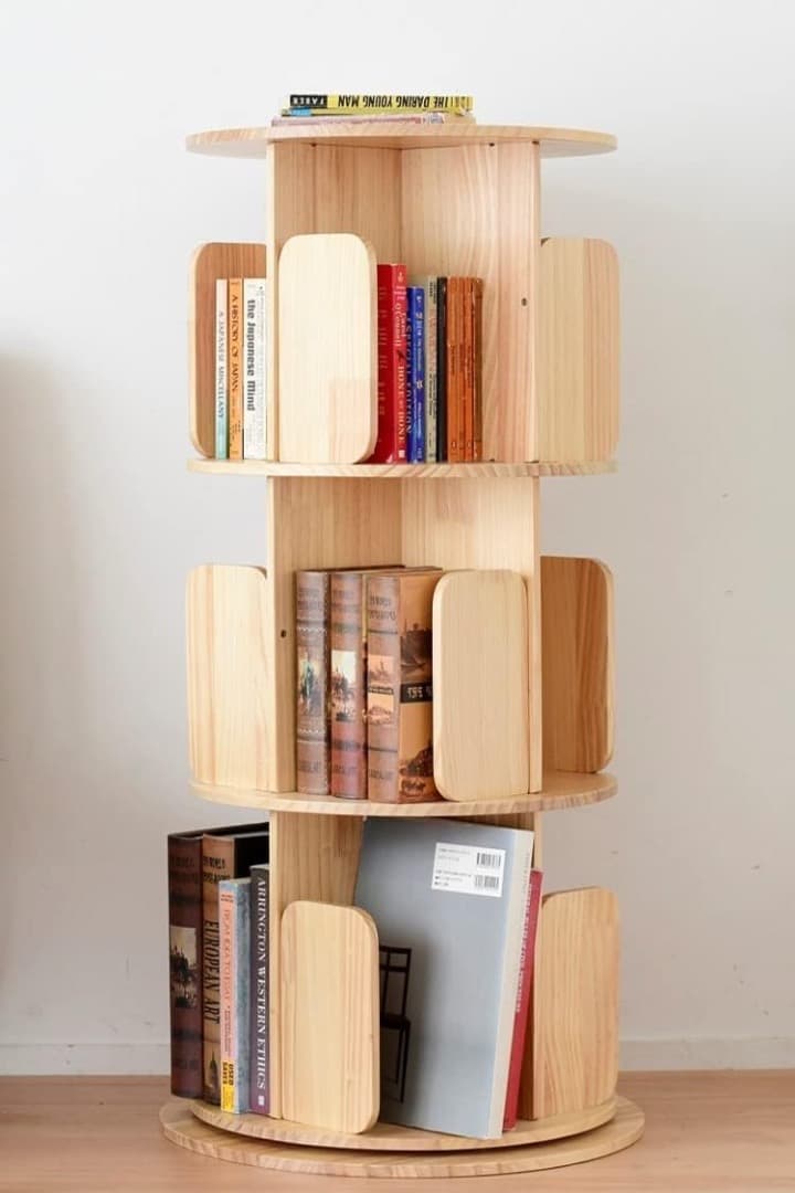 山善 YAMAZEN 回転式本棚 TKR-3(NA)