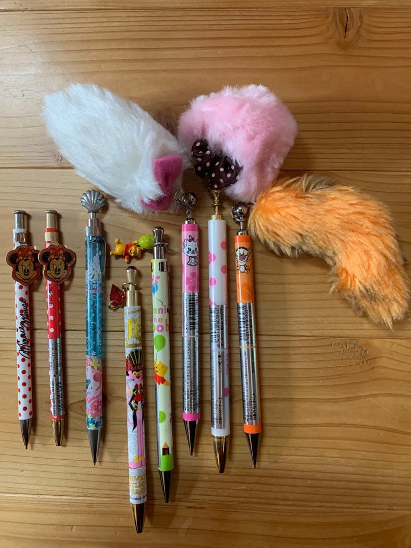【ディズニー公式】ファーマスコット付シャープペンシル8本セット20年前／プレミア