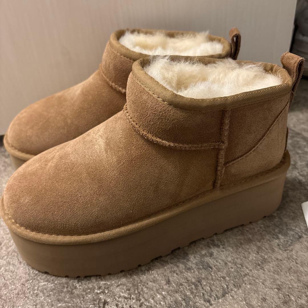 UGG ムートンブーツ 厚底ムートンブーツ 厚底 アグ ショートブーツ　23cm