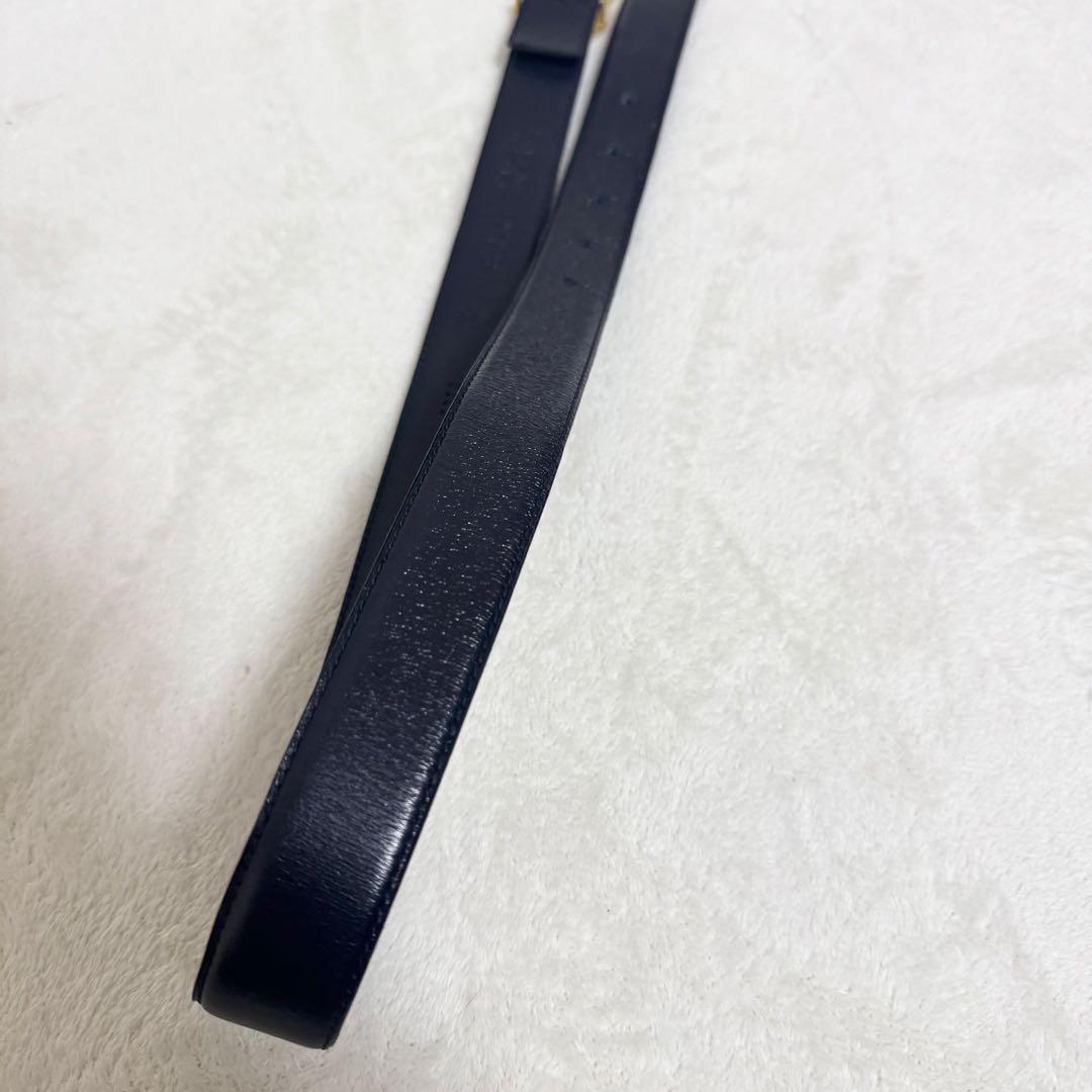 【美品】シャネル CHANEL ベルト レザー ココマーク ダークネイビー 希少