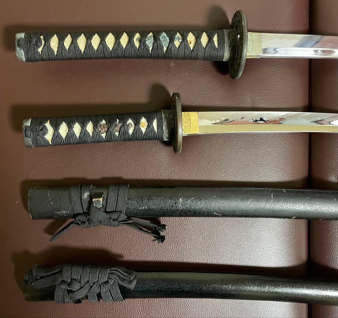 模造刀　居合刀　刀掛け　螺鈿　武具　v311