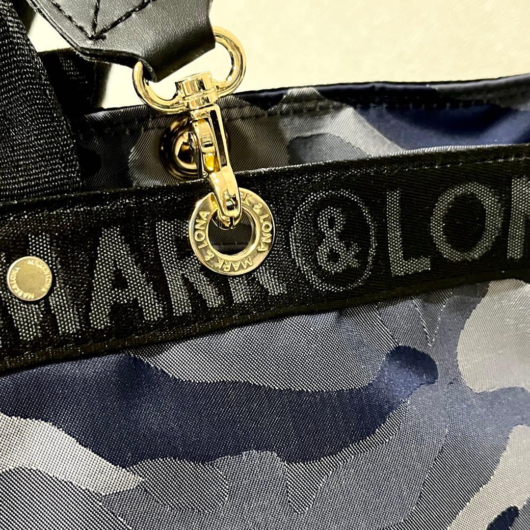 未使用級✨MARK&LONA トートバッグ　2way 迷彩　スカル　ネイビー