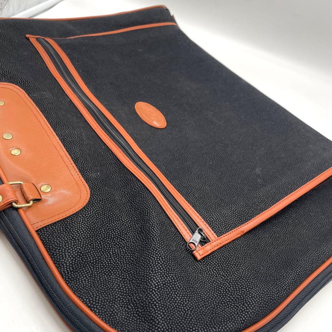 ネイチャーワールド ガーメントバッグ 衣装収納 ハンガー付き スエード 革 黒