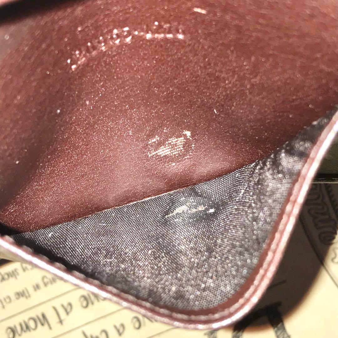 グッチ 名刺入れ 定期券 カードケース シマ GG レザー ブラウン FS46