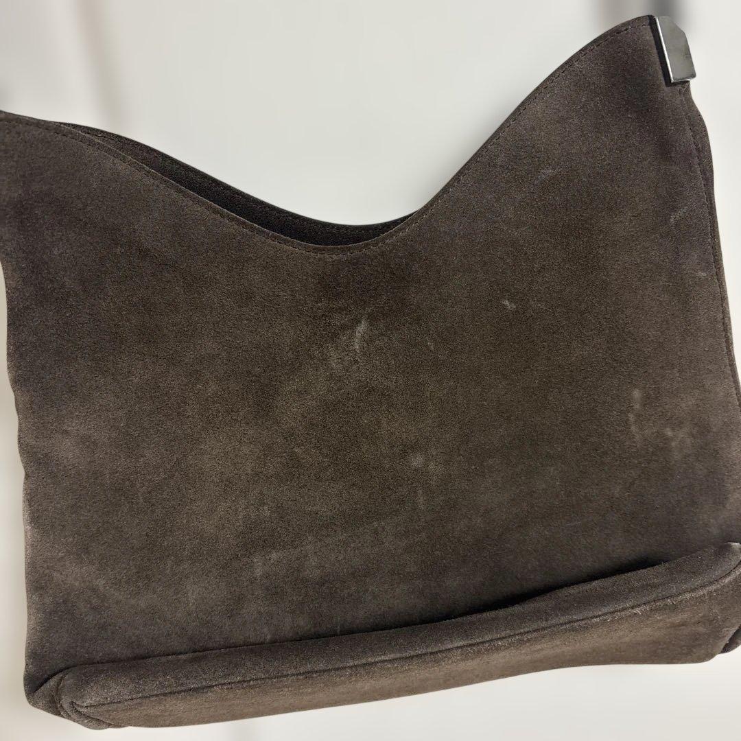 GUCCI 濃茶　バックスキン　バンブーバッグ