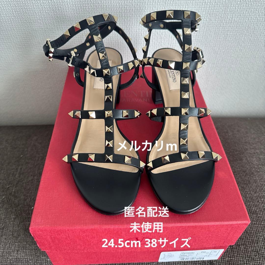 【チョコ様】ヴァレンティノ ロックスタッズ カーフスキン ストラップサンダル