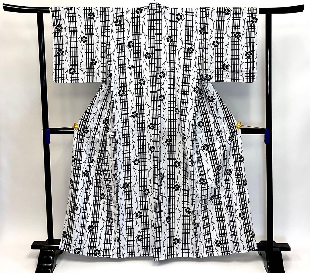 美品　未使用　綿紅梅　注染　浴衣