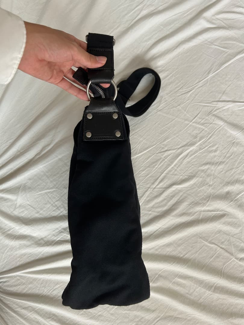 Y’s for men ショルダーバッグ 大容量 ウールギャバ レザー