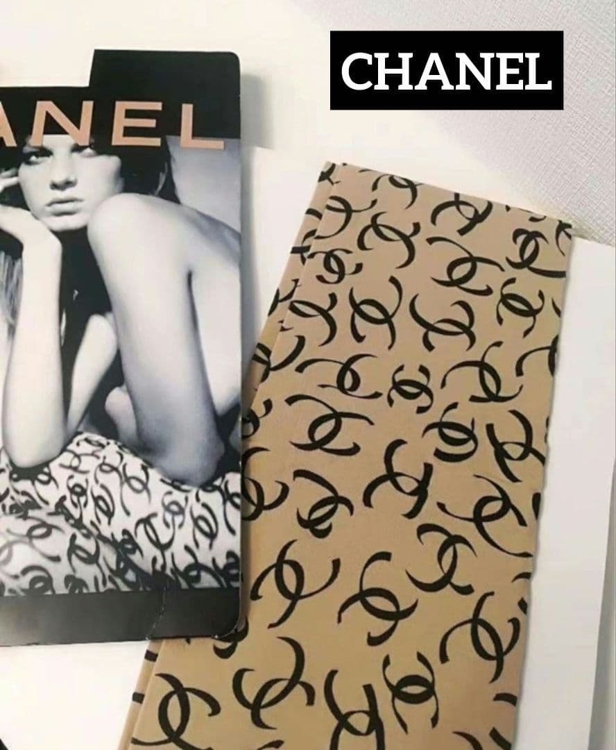 レア 新品未使用 CHANEL シャネル CCロゴ タイツ ストッキング L