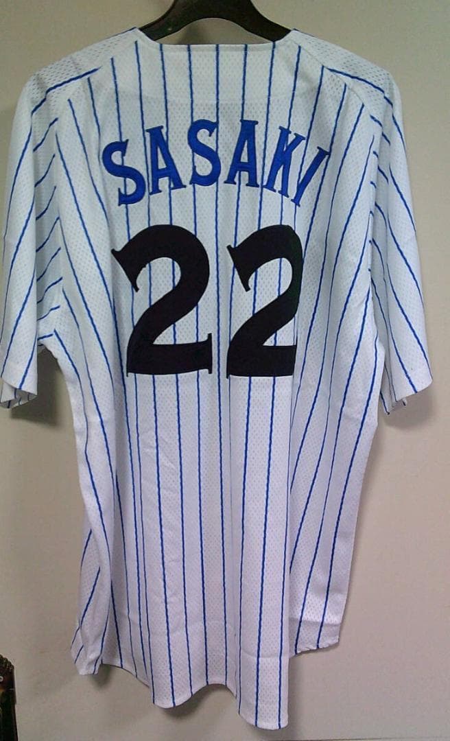復刻新品L横浜DeNAベイスターズ佐々木 主浩22大魔神ユニフォーム刺繍プロ野球