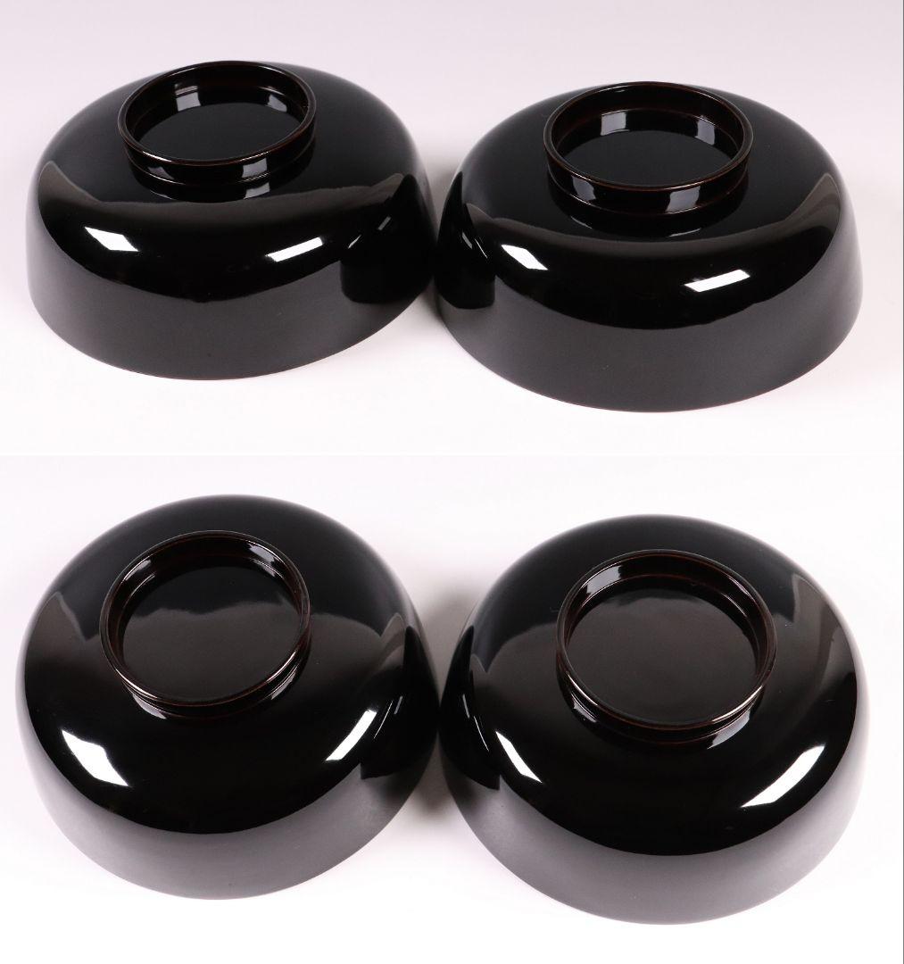 CL72 加賀蒔絵 貝合わせ蒔絵 黒塗椀 二客 蛤 桜 本金 梨地 木製漆器