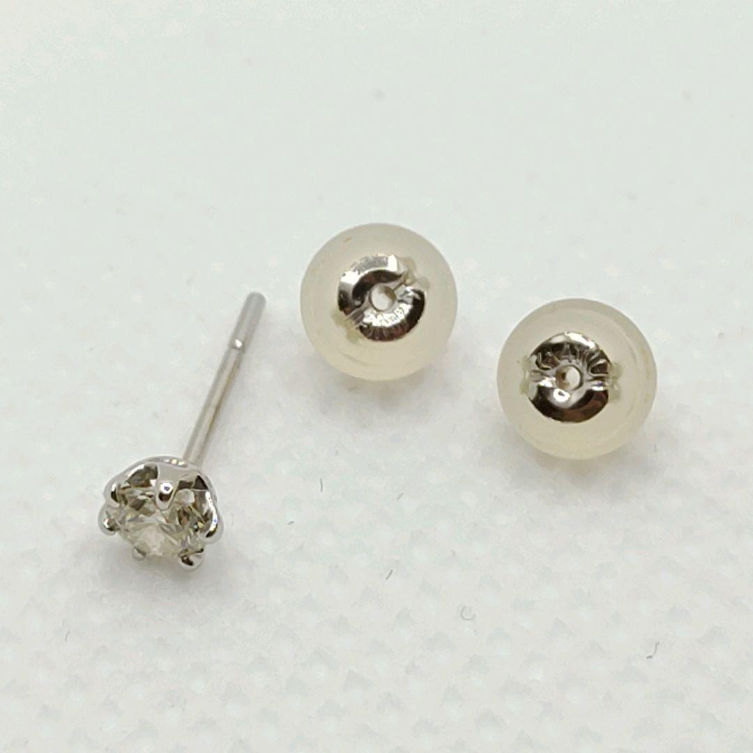 プラチナ Pt900 スタッドピアス ダイヤモンド シリコンキャッチ 保証書付き