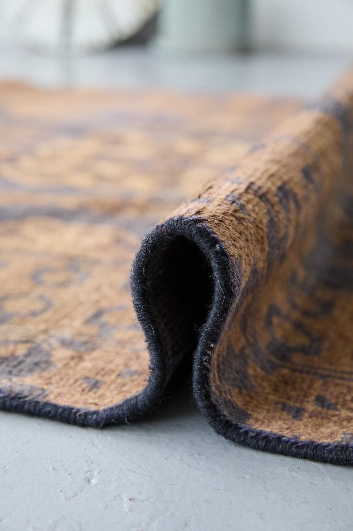 ヴィンテージラグ　トライバルラグ　バルーチ族（205×102cm）茶・濃茶・紺