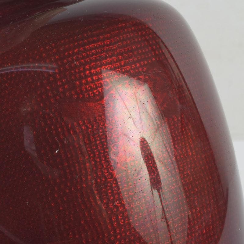 七宝焼　CLOISONNE刻印　赤透四君子文　花瓶　V　9875