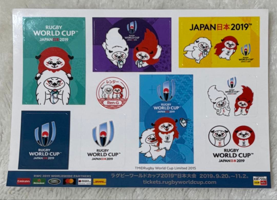 ラグビーワールドカップ2019 トートバッグ、シール、バッジ