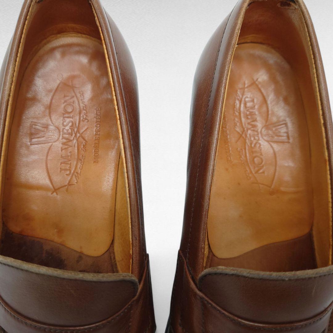 ヴィンテージ J.M. WESTON ブラウン レザー ローファー 2 1/2E