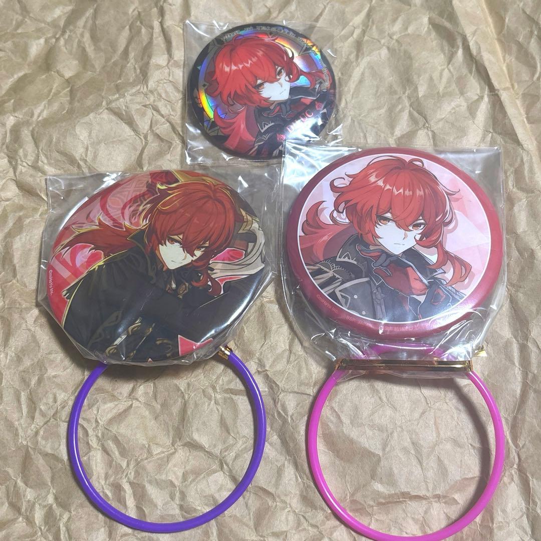 原神 namco SEGA GIGO プライズ 缶バッジ　ホログラム　ディルック