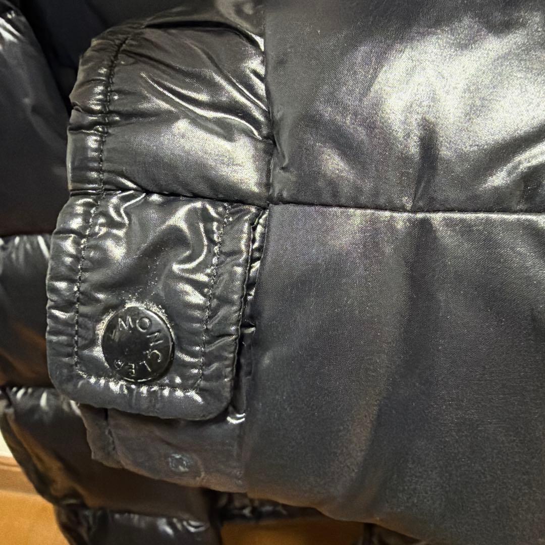 【古着】MONCLER 黒 ダウンジャケット フード付きLサイズ