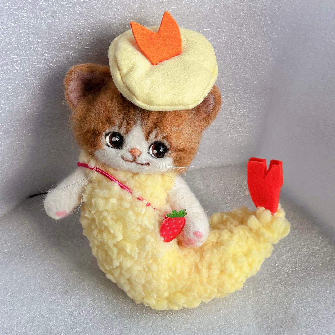 chata作家 ネコ テディベア ハンドメンド ぬいぐるみ 羊毛フェルト