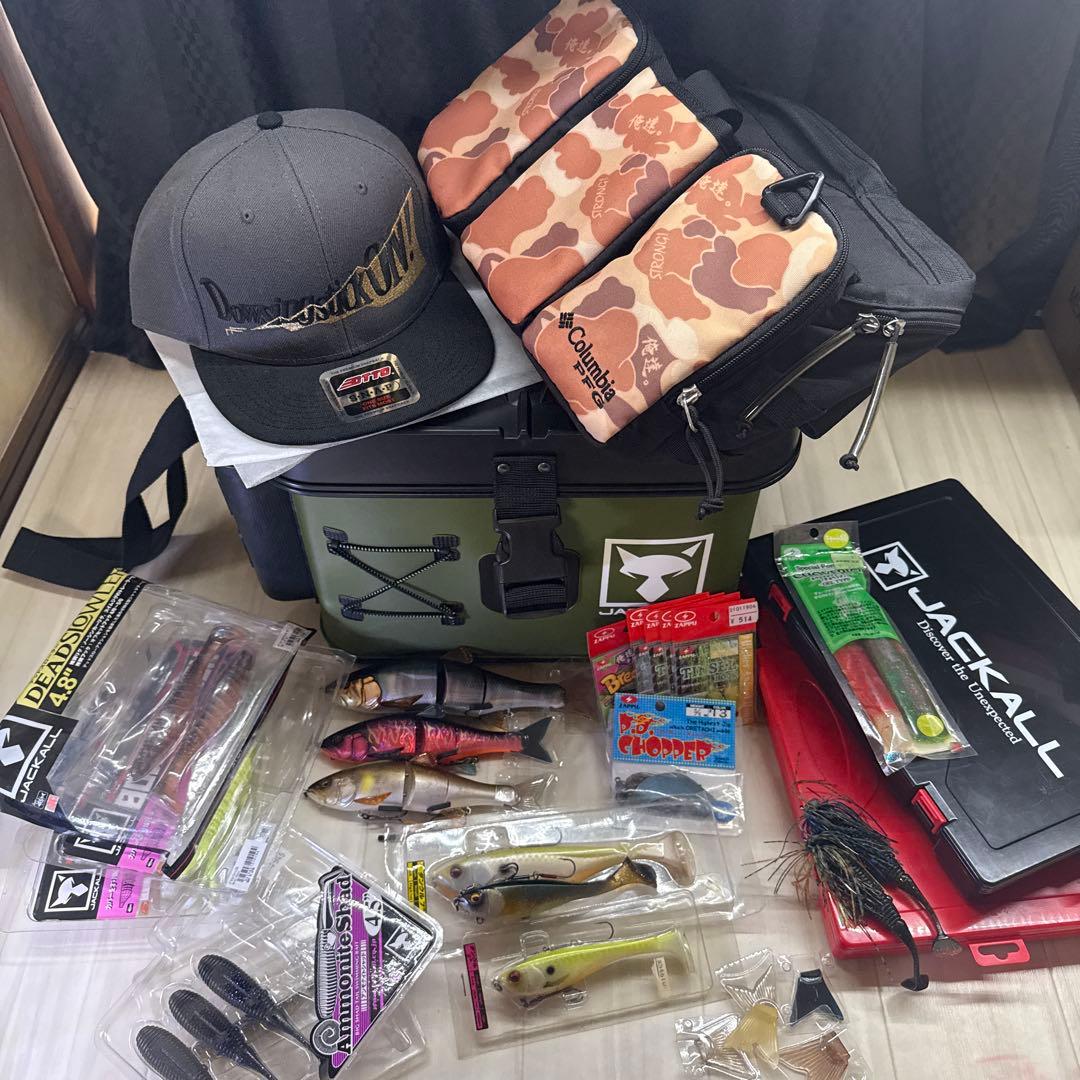 JACKALL ダウザー俺達セット秦拓馬　直筆サインキャップ　バス釣り引退セット