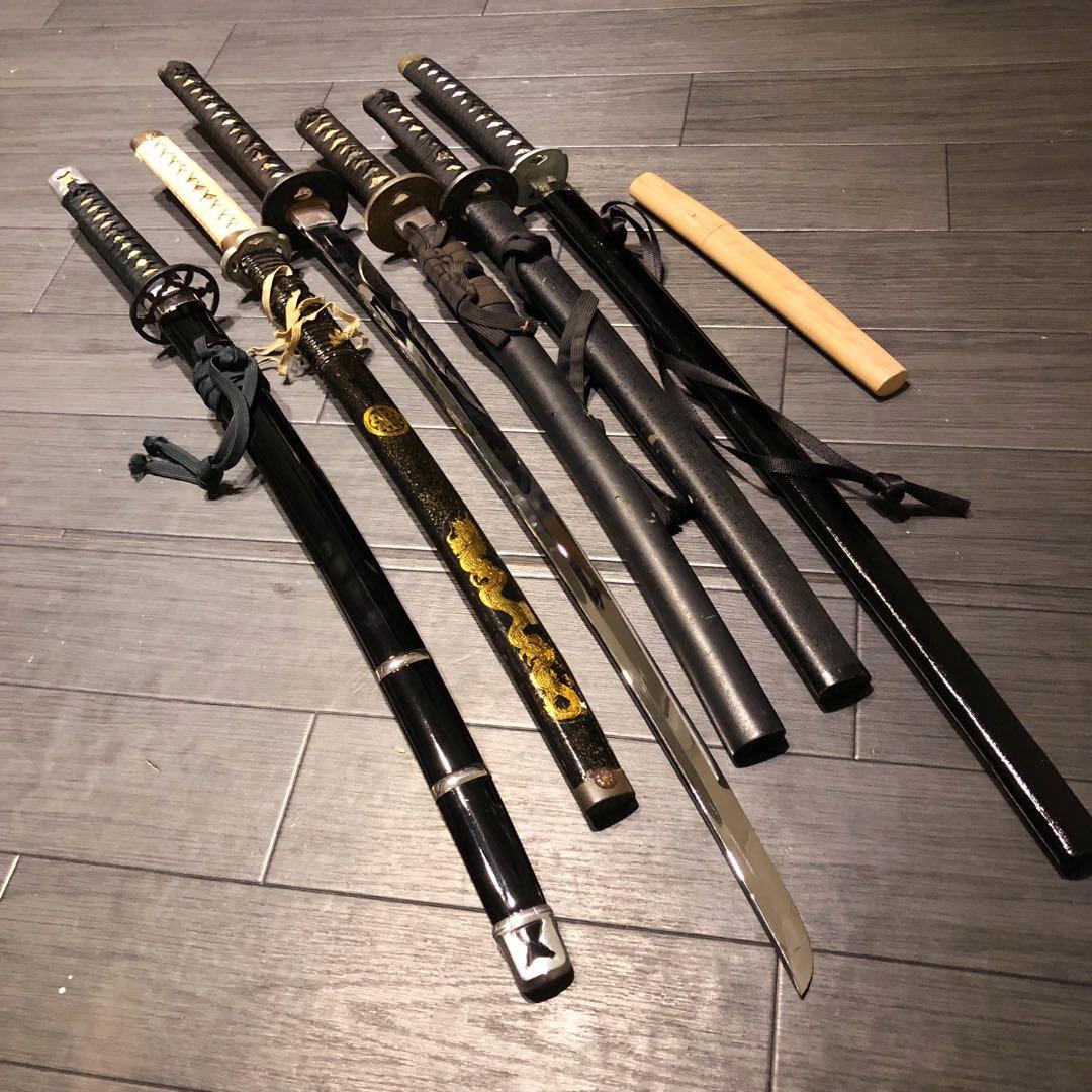 模造刀　大小7本セット　太刀　脇差　骨董品　模擬刀まとめ　鞘なし品あり　刀身