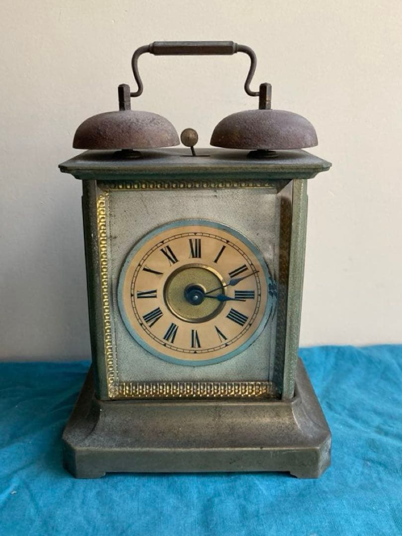 アンティーク ユンハンス /JUNGHANS 枕時計 ゼンマイ時計　双頭鐘