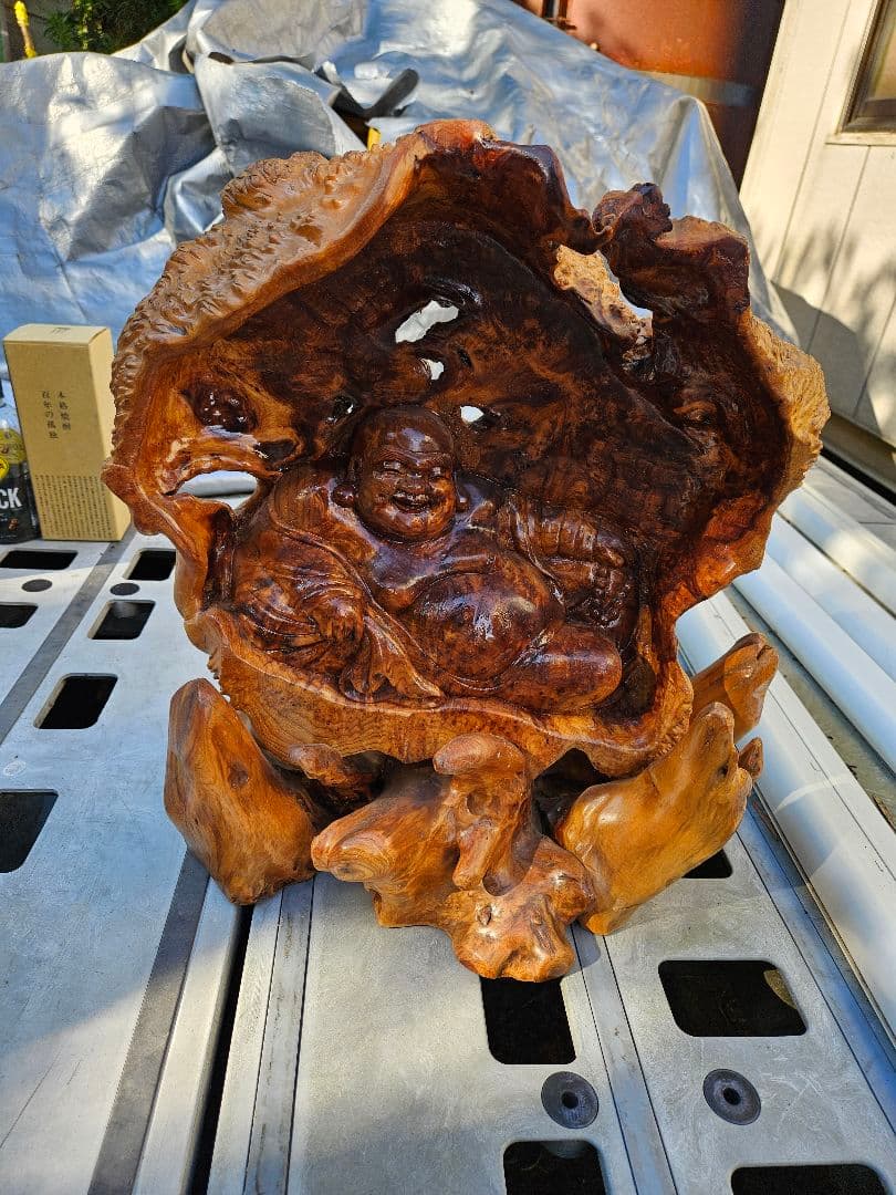 天然木 一刀彫 七福神 布袋様