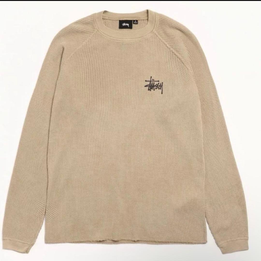 【希少・大人気】STUSSY ステューシー サーマル ワッフル ロンT 背面ロゴ